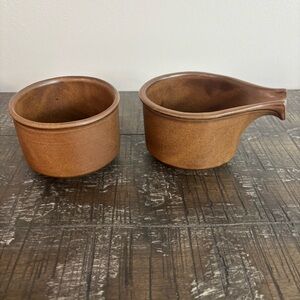 Fabrik Stoneware Agate Pass Creamer & Sugar Set Brown Jim McBride